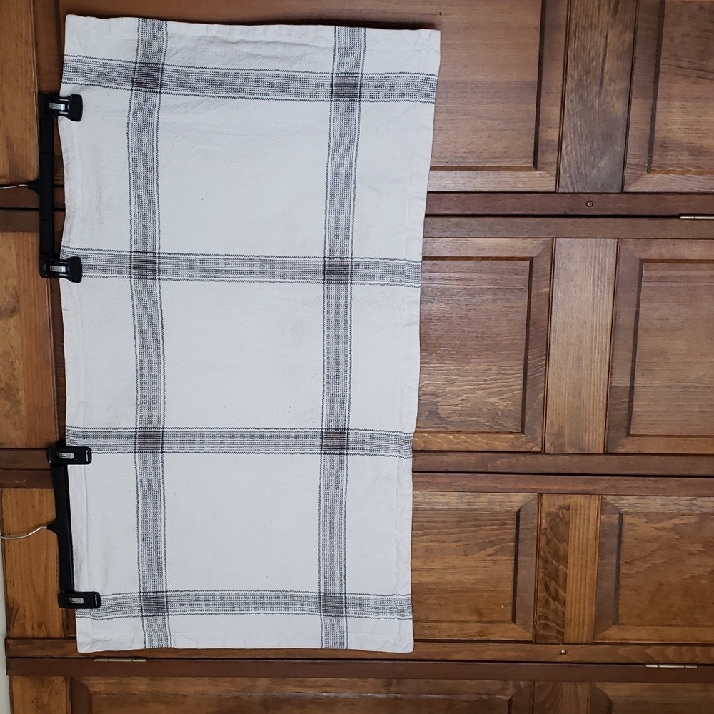 Pottery Barn Textured Neutral White Black Window Pane Textured Pillow Cover